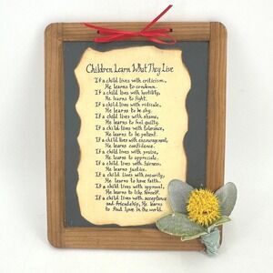 Vintage Especially For You Children Learn What They Live Wood Plaque Florida